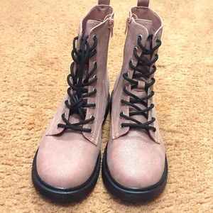 Women's pink combat boots size 5